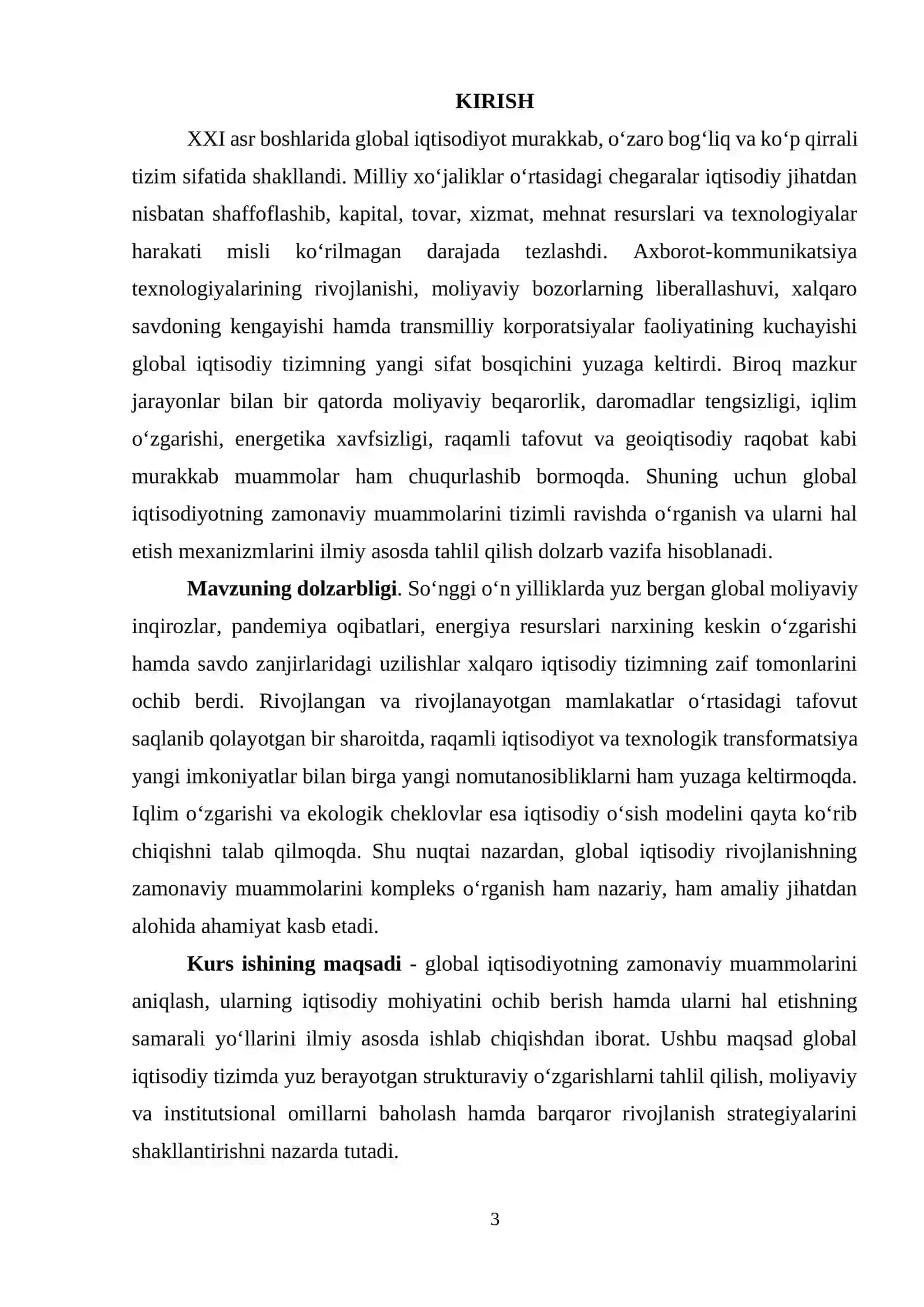 Global iqtisodiyotning zamonaviy muammolari va ularni hal etish yo'llari 3