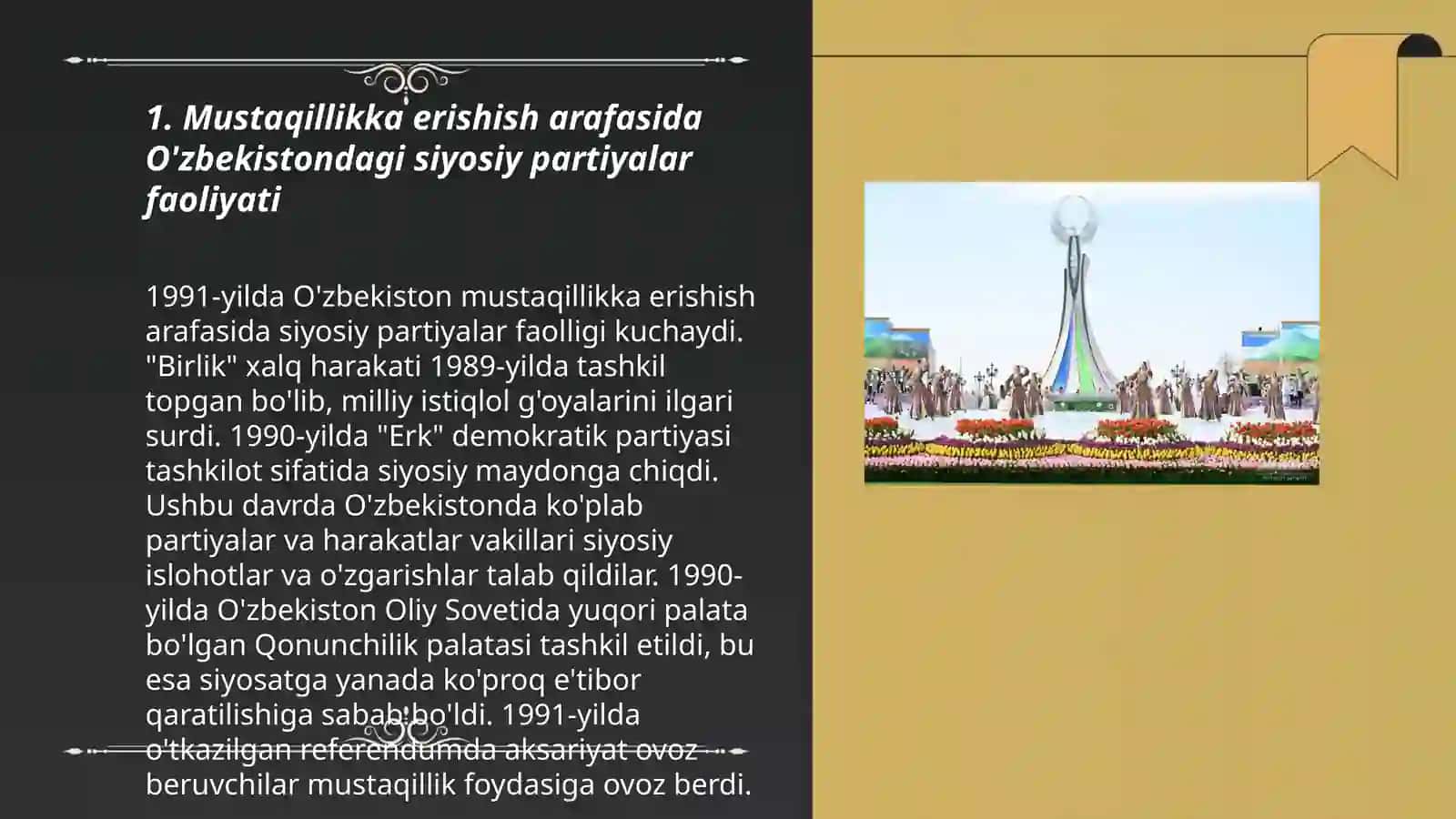 O'zbekistondagi ijtimoiy-siyosiy jarayonlar vedio qo'llanma 3