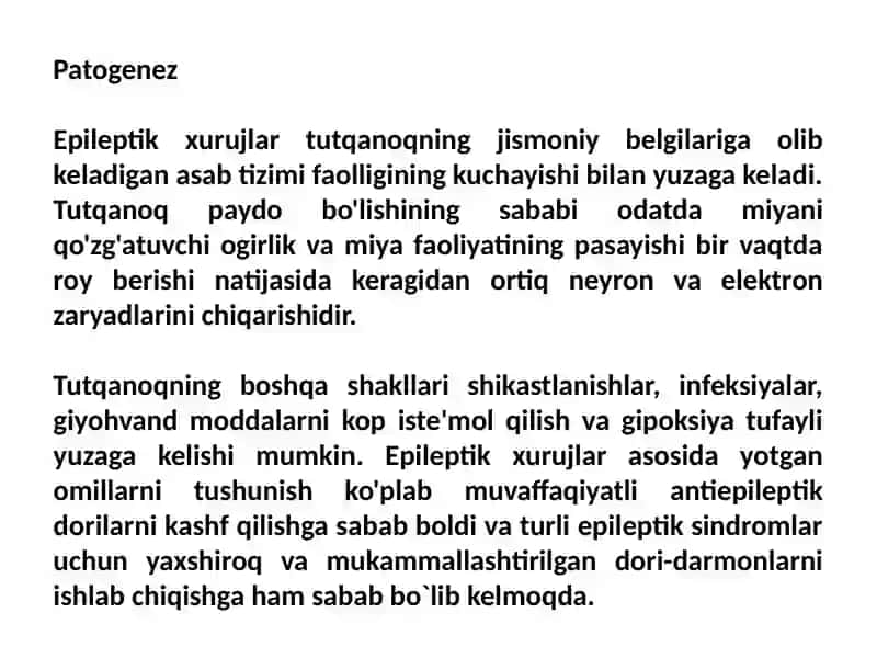 Epilepsiyaga qarshi qo’llaniladigan dorivositalari 3