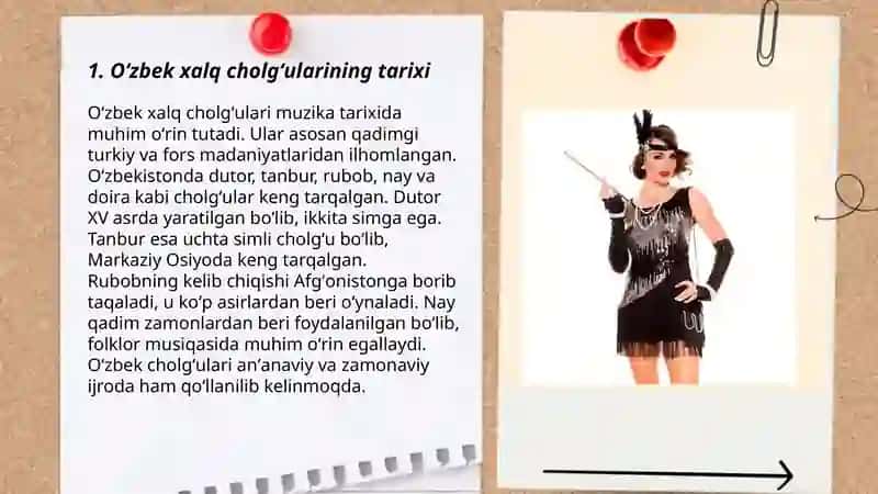 Oʻzbek xalq cholğulari bilan tarbiyalanuvchilarni tanishtirish va ularda chalishga oʻrgatish 3