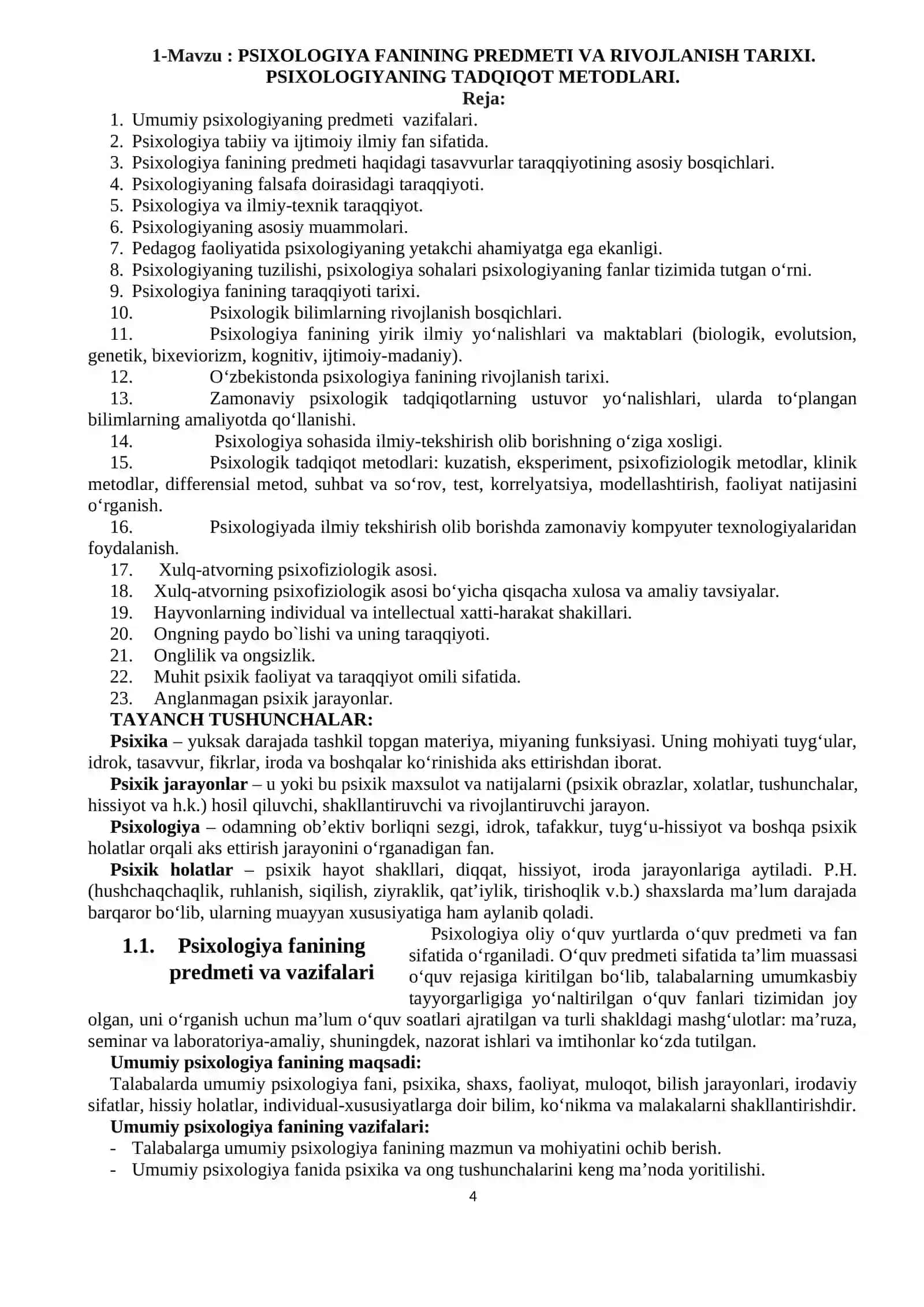 PSIXOLOGIYA FANINING PREDMETI VA RIVOJLANISH TARIXI 3