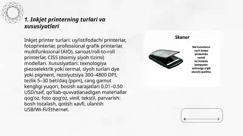 Inkjet printerning turlari va xususiyatlari 3
