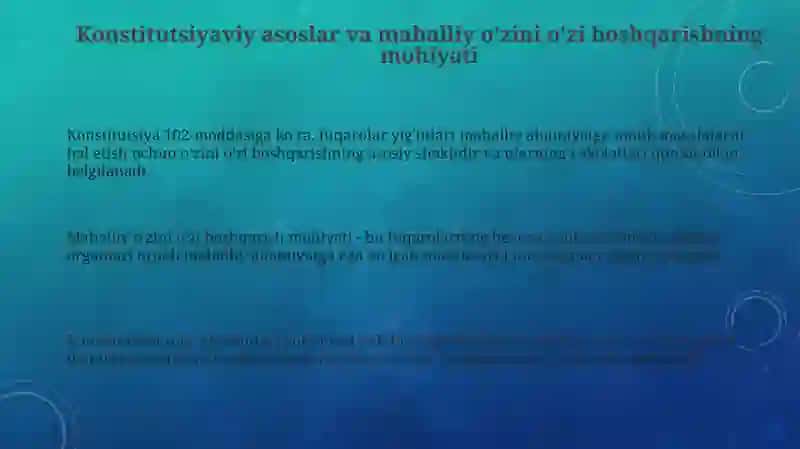 Mahalliy boshqaruvni tashkil etishning konstitutsiyaviy asoslari 3