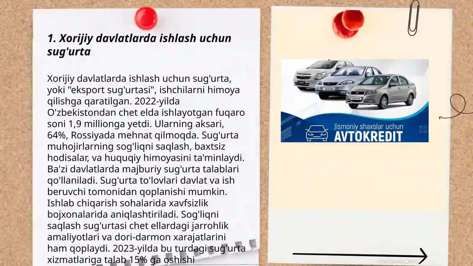O'zbekiston respublikasidan boshqa davlatlarga ish, o'qish, sahoyat va boshqalar uchun sug'urta turi 3