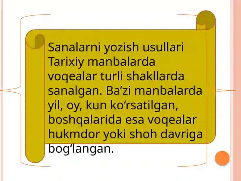 Sanalarni yozish usullari 3