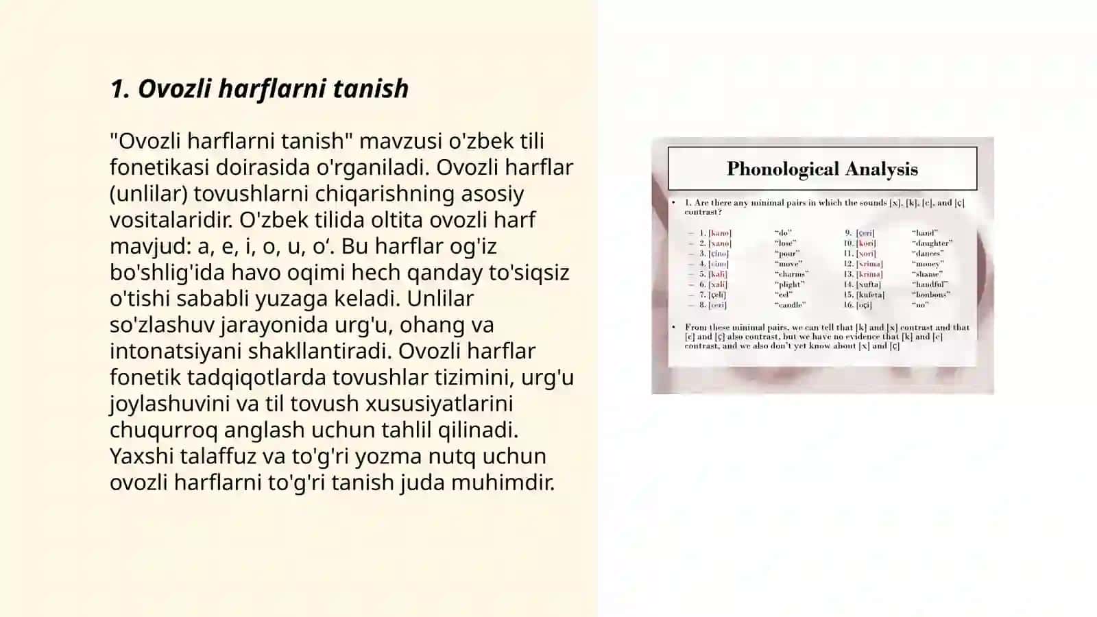 Ovozli harflarni tanish 3