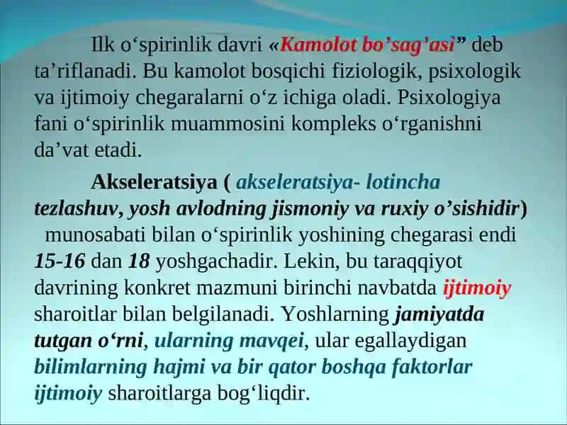 ILK O’SPIRINLIK VA YOSHLIK DAVRIDA PSIXIK RIVOJLANISH XUSUSIYATLARI 3
