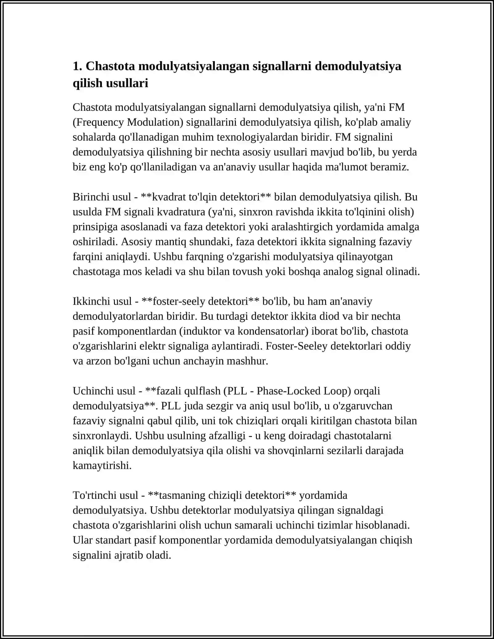 CHASTOTA MODULYATSILANGANNI SIGNALLARNI DETEKTORINI PARAMETRLARINI ANIQLASH 3