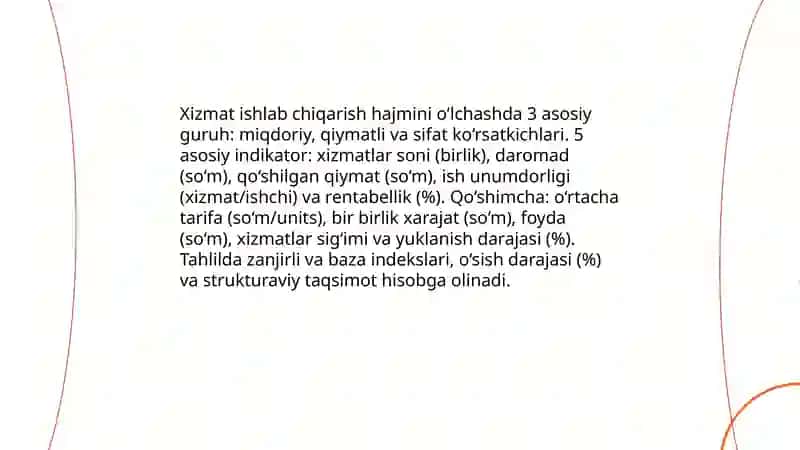 Xo’jalik yurituvchi sub’ektlarning xizmatlar ishlab chiqarish va sotish hajmini tahlili 3