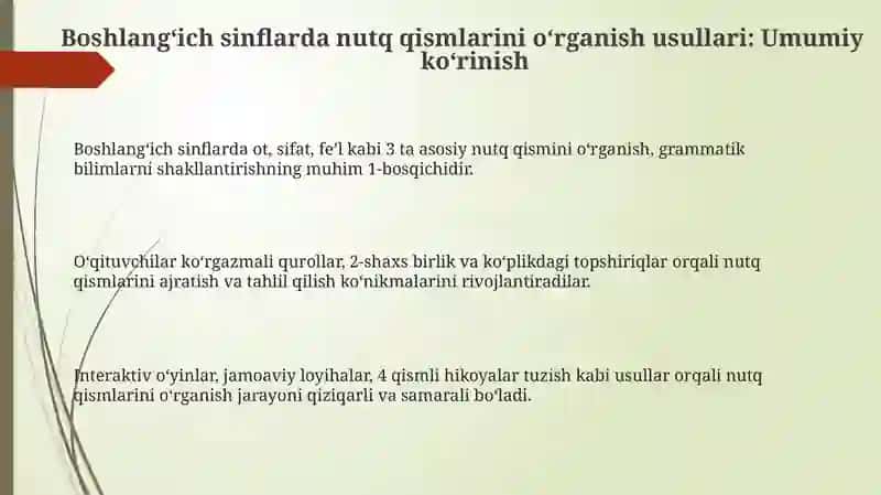 Boshlang‘ich sinflarda so‘z turkumlarini o‘rganishda metod va usullar 3