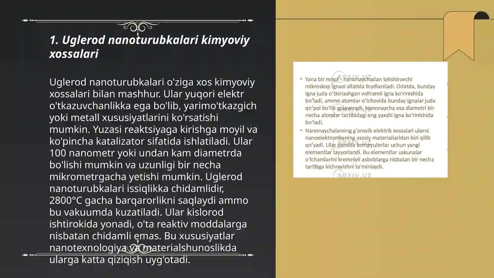 Uglerod nanotrubkalari va boshqalar. Uglerod nanoturubkalari olinishi. Bir va koʻp devorli nanotrubkalar sintezi Nanotrubkalar elektrik xossalari 3