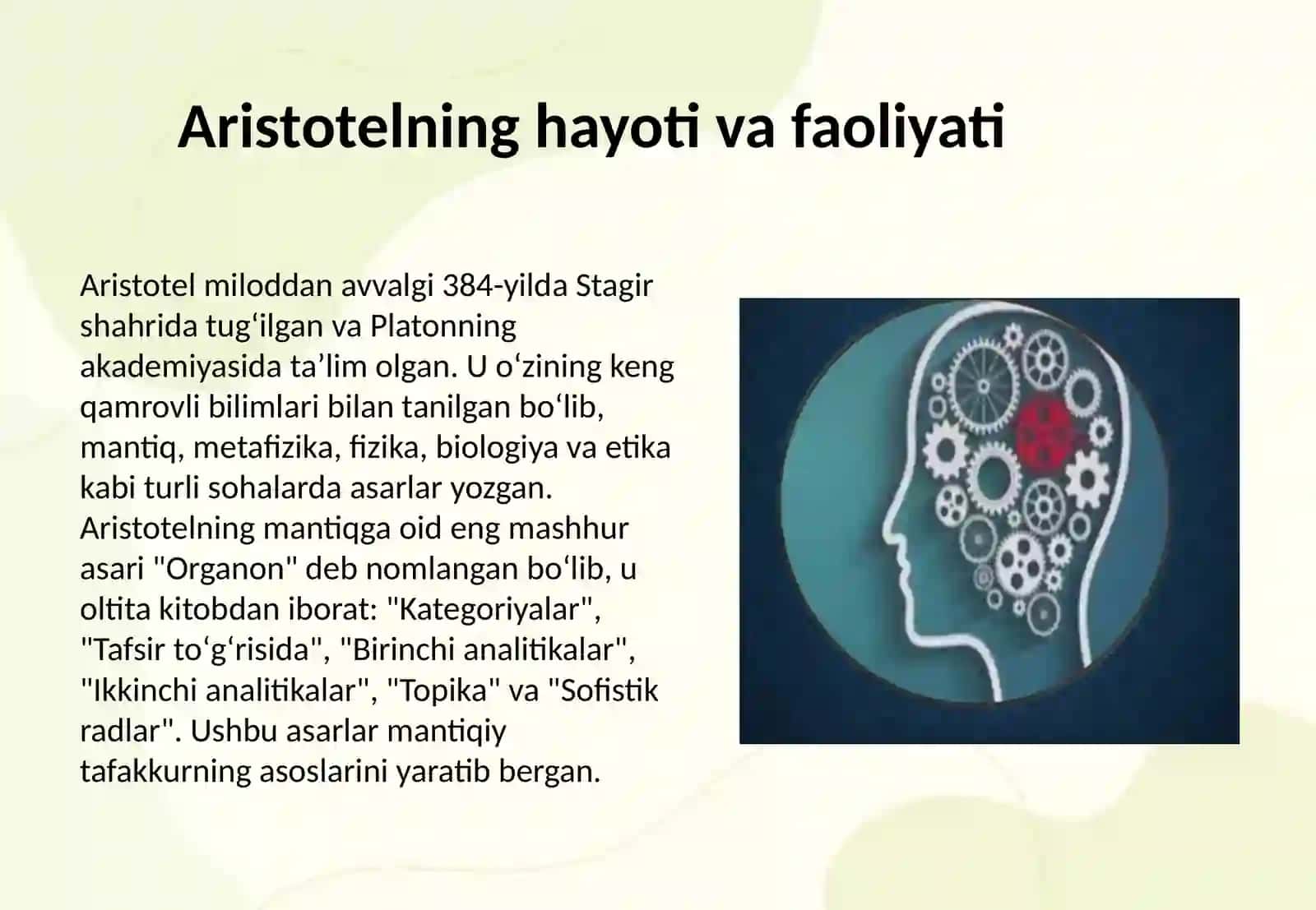 Mantiq ilmi shakllanishida Aristotelning oʻrni 3