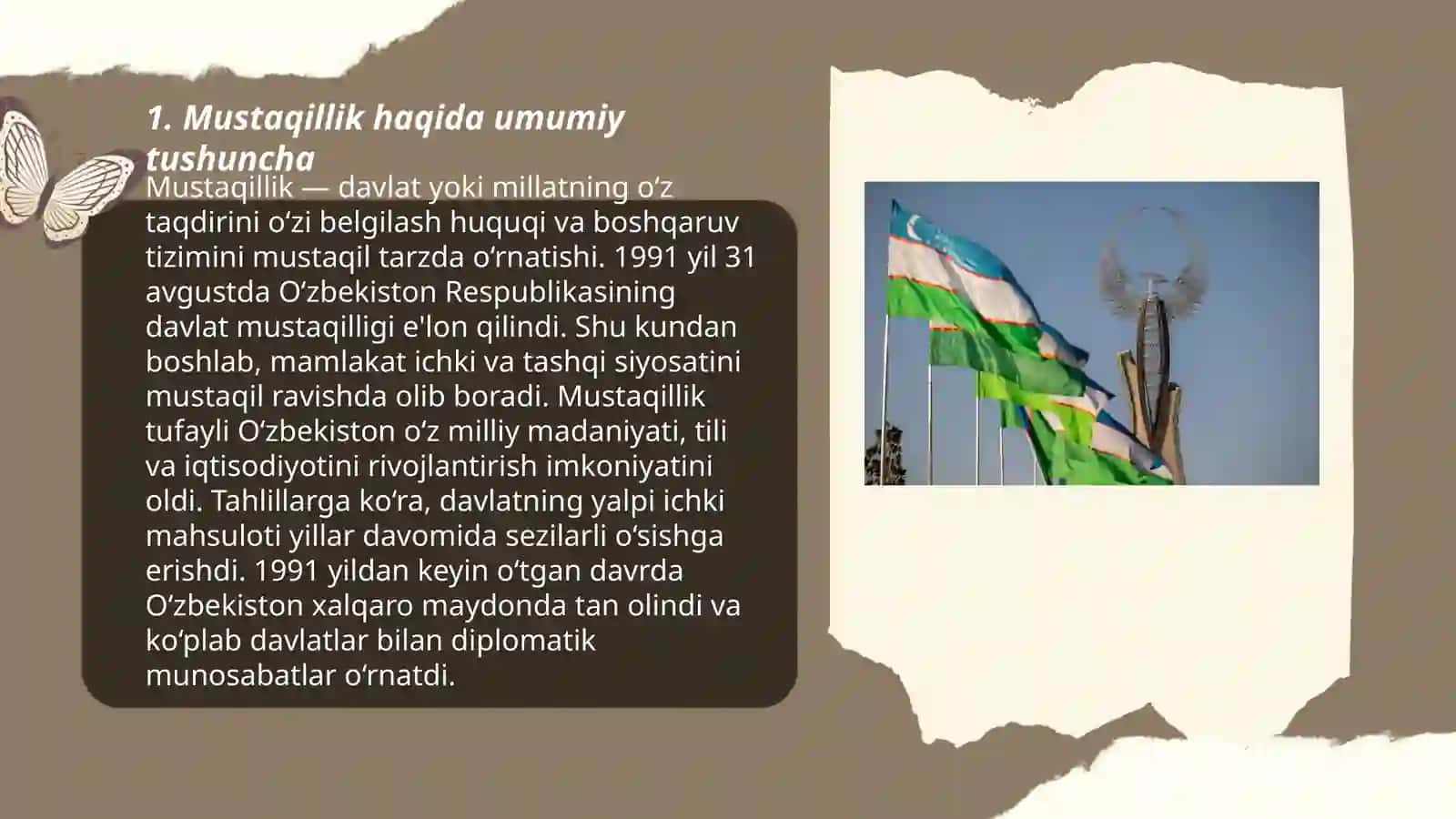 Oʻzbekistonning eng yangi tarixi fanidan tayyorlagan taqdimoti 3