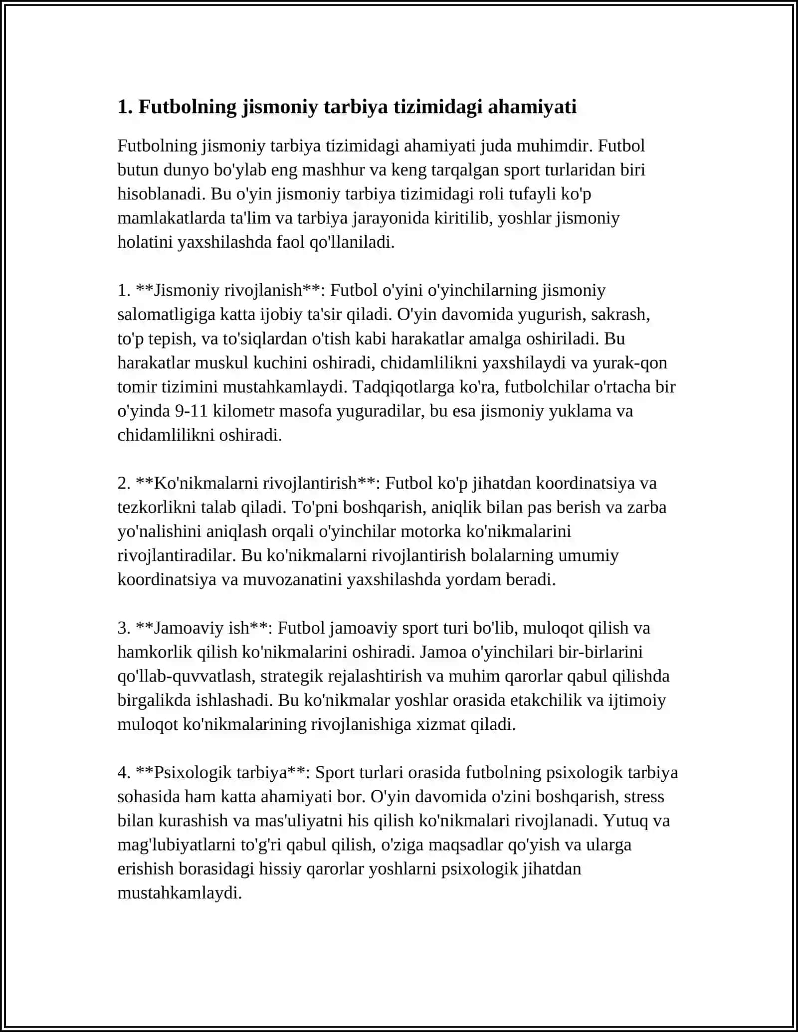 O'ZBEKISTON RESPUBLIKASI JISMONIY TARBIYA TIZIMIDA FUTBOLNING O'RNI 2024-2025-o'quv yili 3