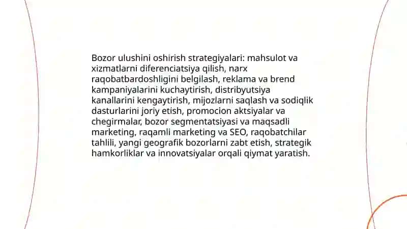 Marketingda o'sish strategiyasi 3