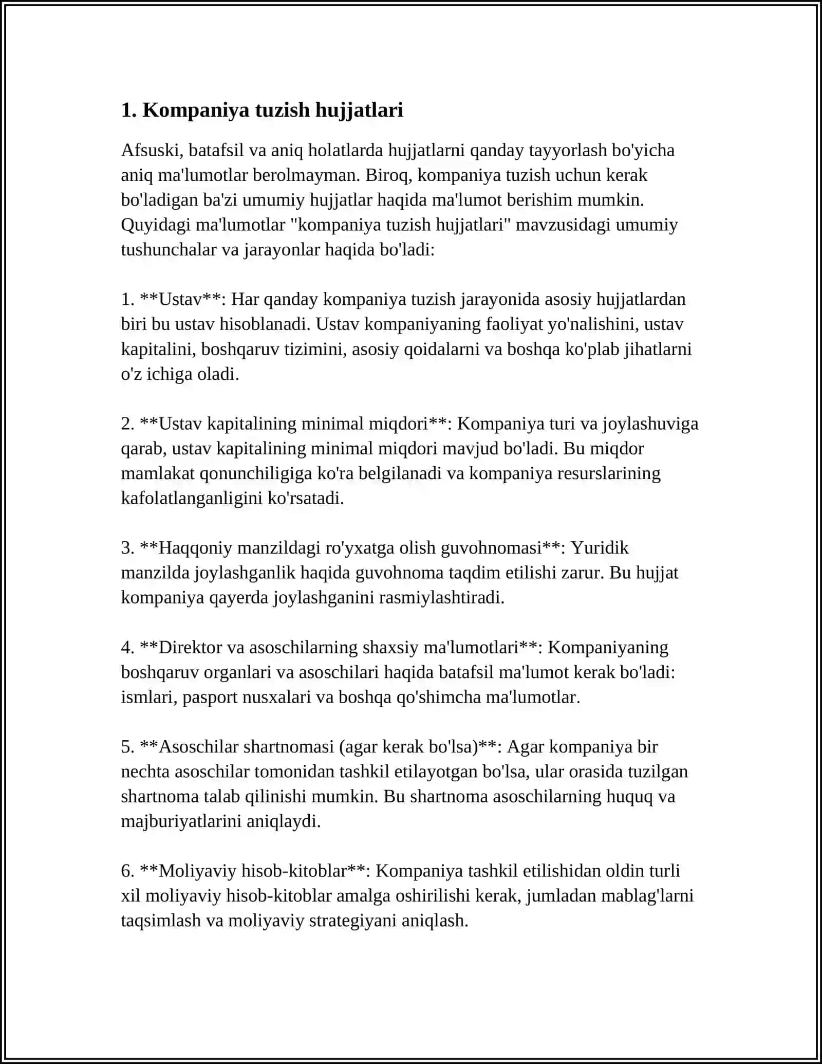 KOMPANIYANI TUZISH 3