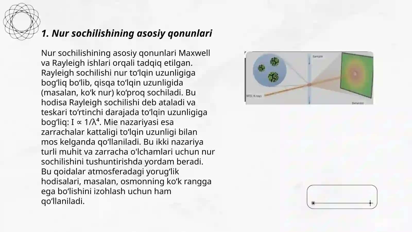 Nur sochilishining asosiy qonunlari 3