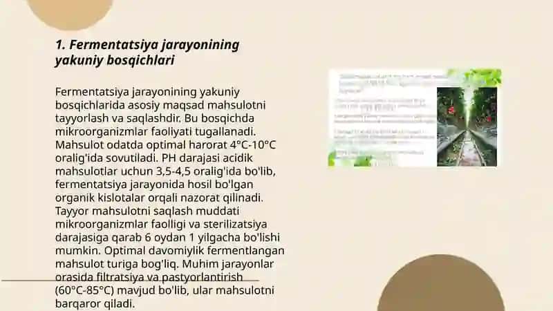Biotexnologik jarayonlar mahsulotlarini olishning yakuniy bosqichlari 3