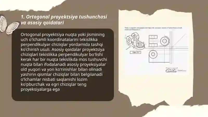 Ortogonal proyektsiyasini chizish 3