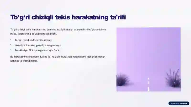 To‘g‘ri chiziqli tekis harakat: Asoslar 3