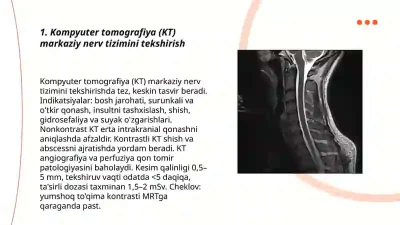 Kompyuter tomografiya (KT) markaziy nerv tizimini tekshirish 3