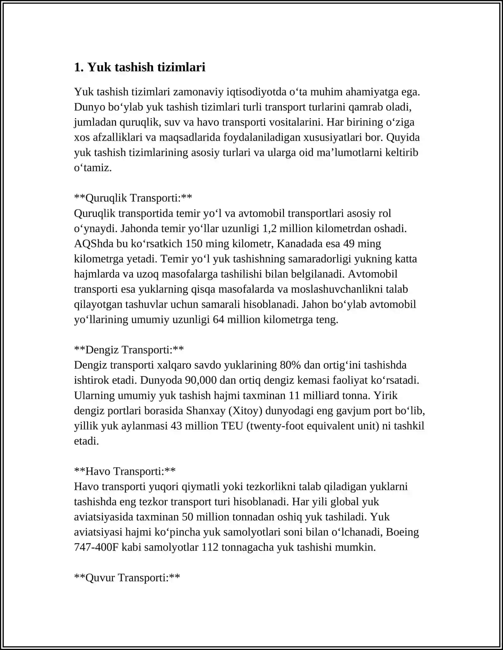 YUK TASHISH HAJMI VA DINAMIKASINI TAHLILI 3