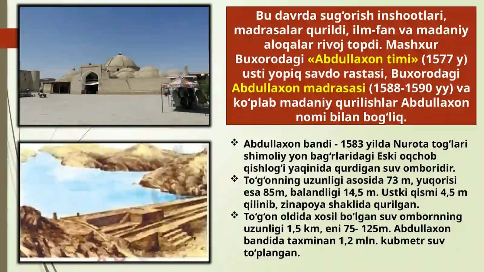 Fanning ahvoli XVI-XIX asrlarda markaziy Osiyoda 3