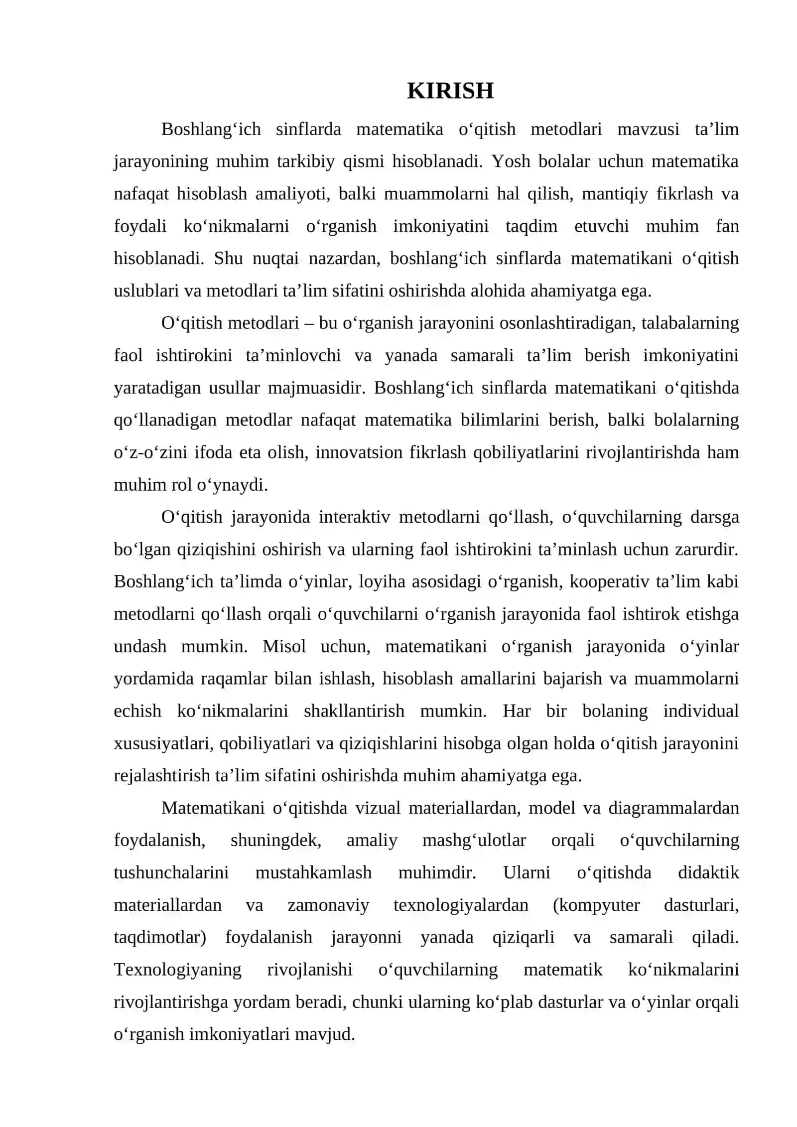 BOSHLANG‘ICH SINFLARDA MATEMATIKA O‘QITISH METODLARI 3