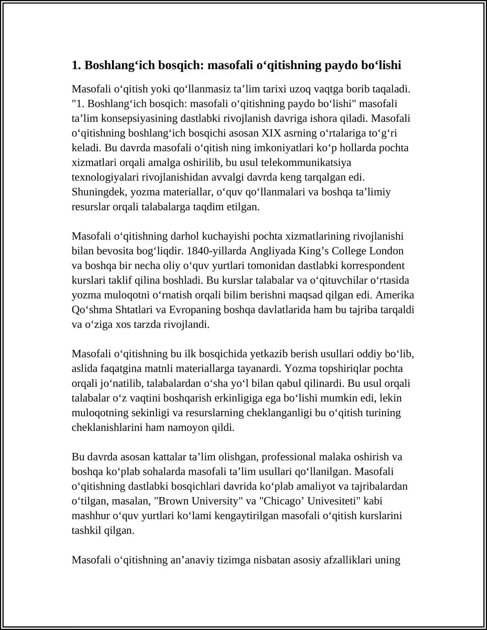 MASOFALI OʻQITISHNI RIVOJLANTIRISH BOSQICHLARI 3