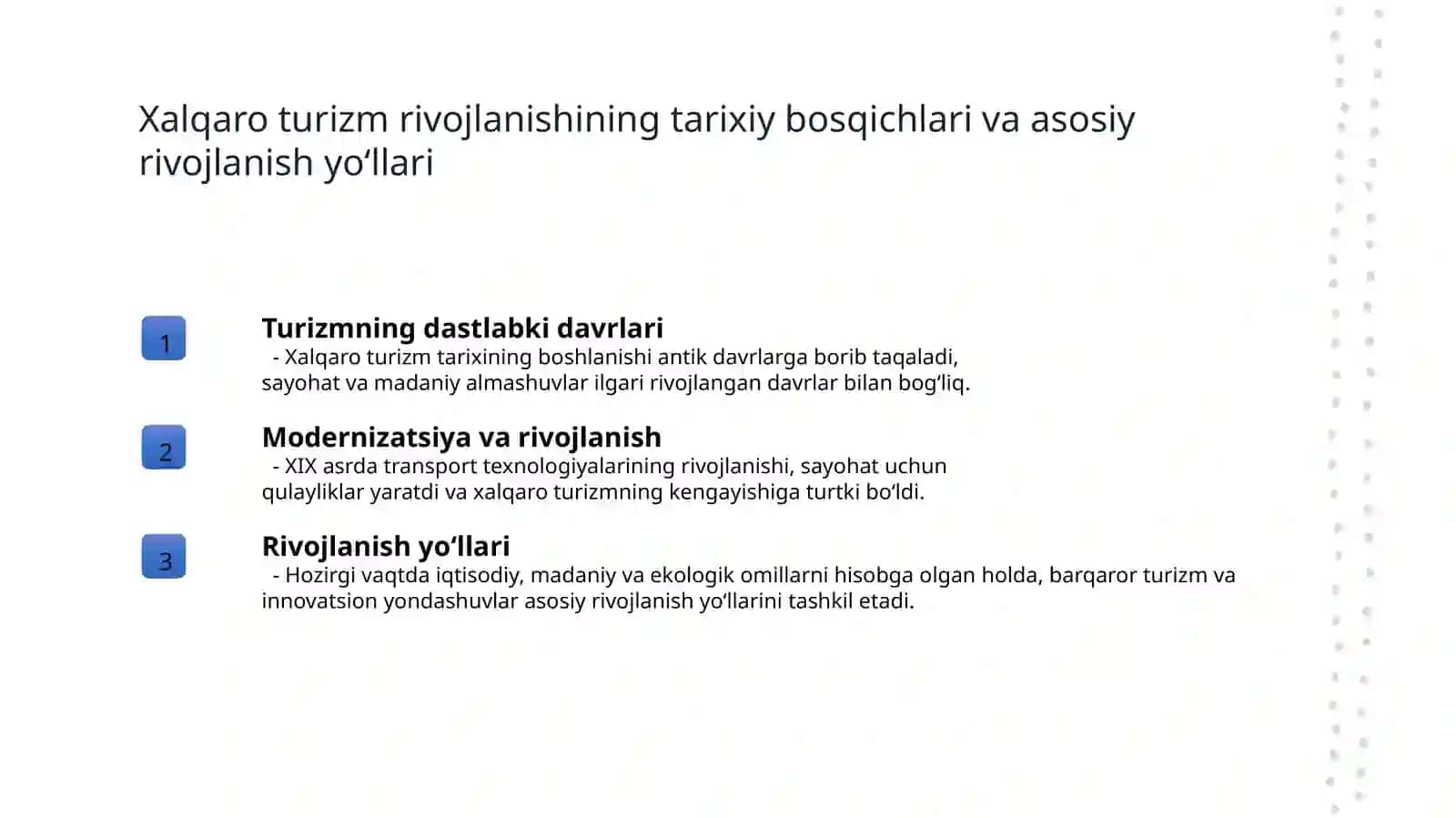 Xalqaro turizmning rivojlanishi 3