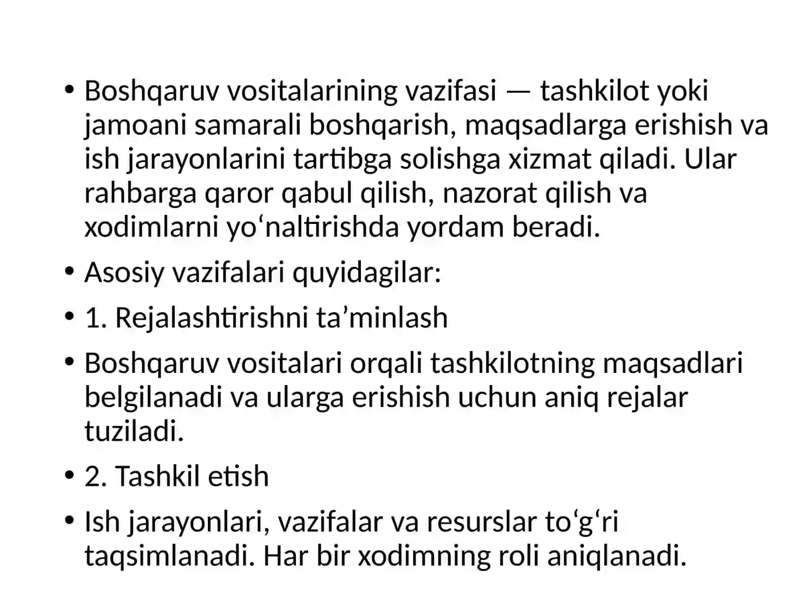 Boshqaruv vositalarining vazifasi 3