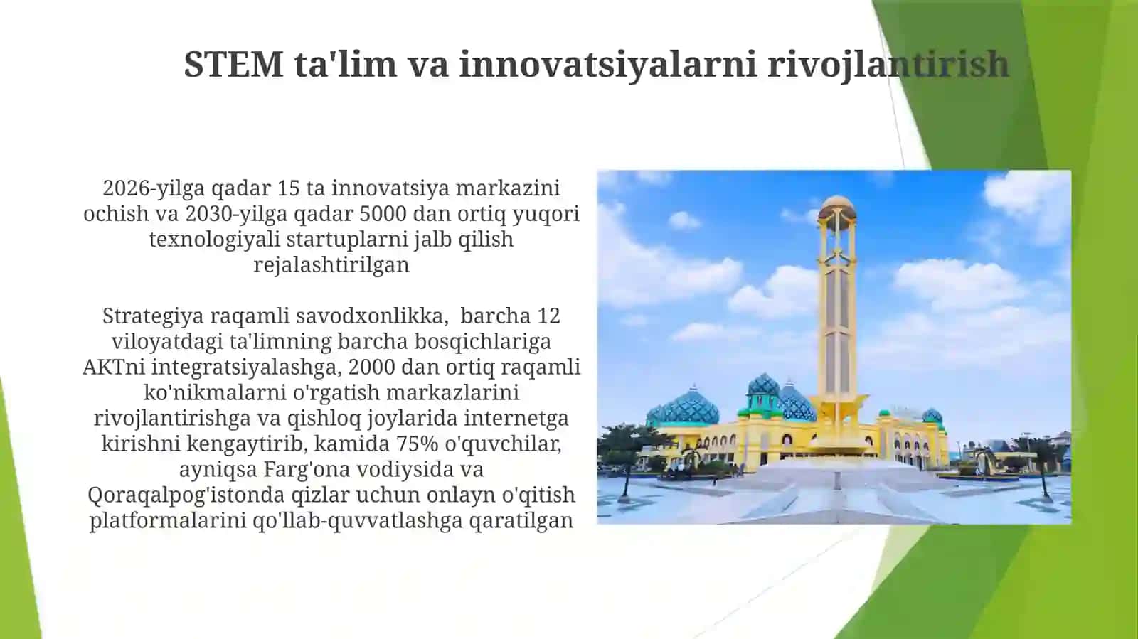 Yangi O'zbekiston taraqqiyot strategiyasi data'lim sohasidagi islohatlar 3