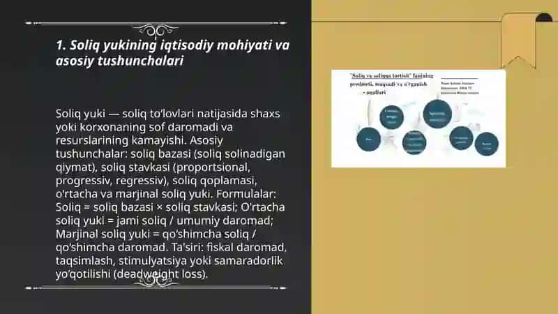 Soliq yukining iqtisodiy mohiyati va uni hisoblash usullari 3