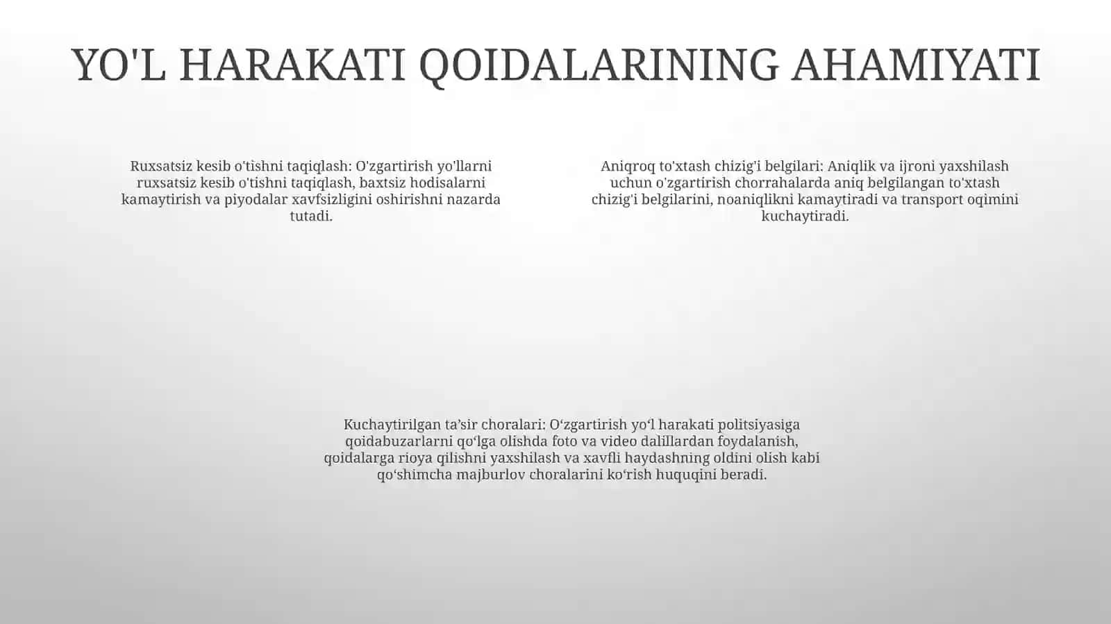 Yo’L Harakati Qoidalariga O’Zgartirish Va Ko’Shimchalar Kiritish To’Grisidagi VazirlarMahkamasiningKarori 3