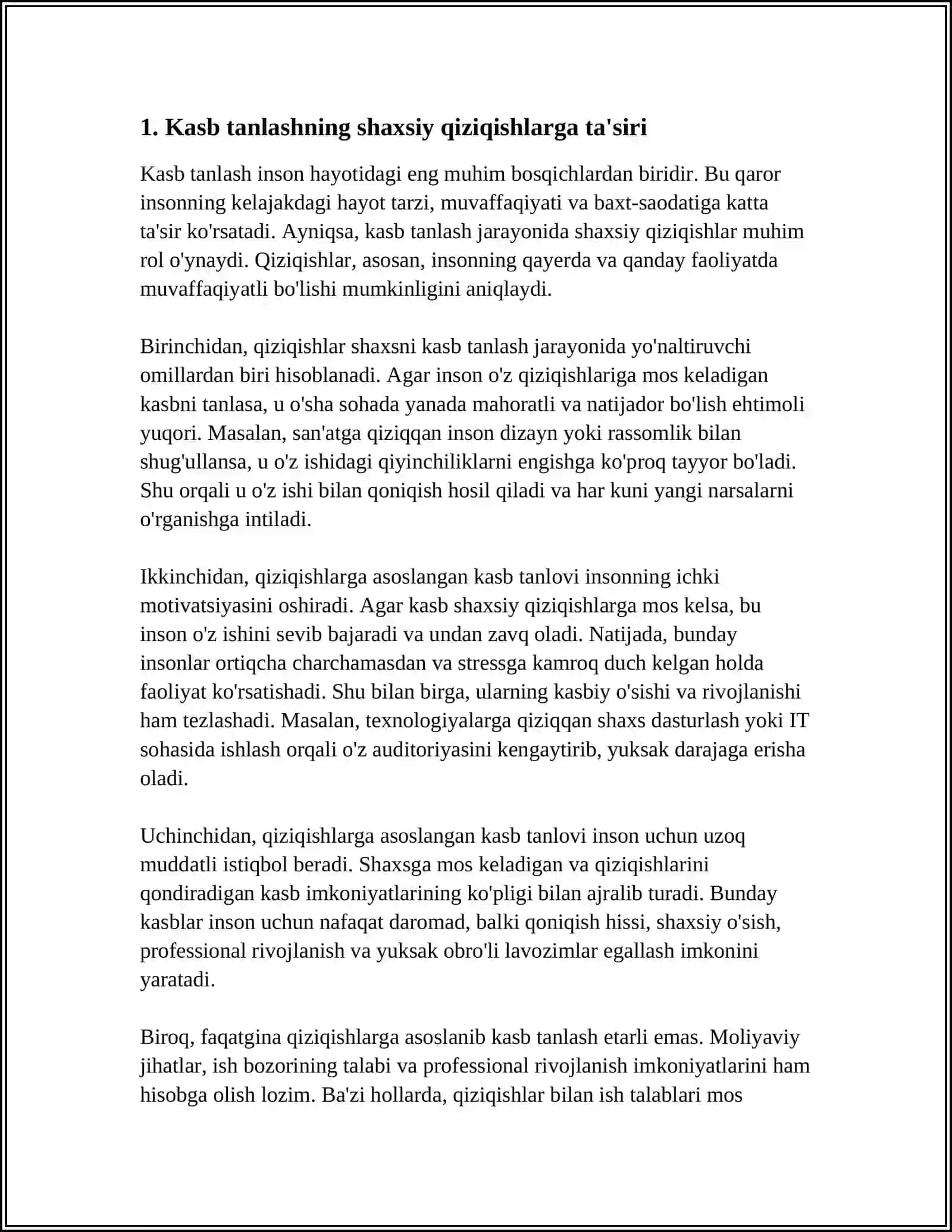KASB TANLASH HAYOTDAGI MUHIM QADAMDIR 3