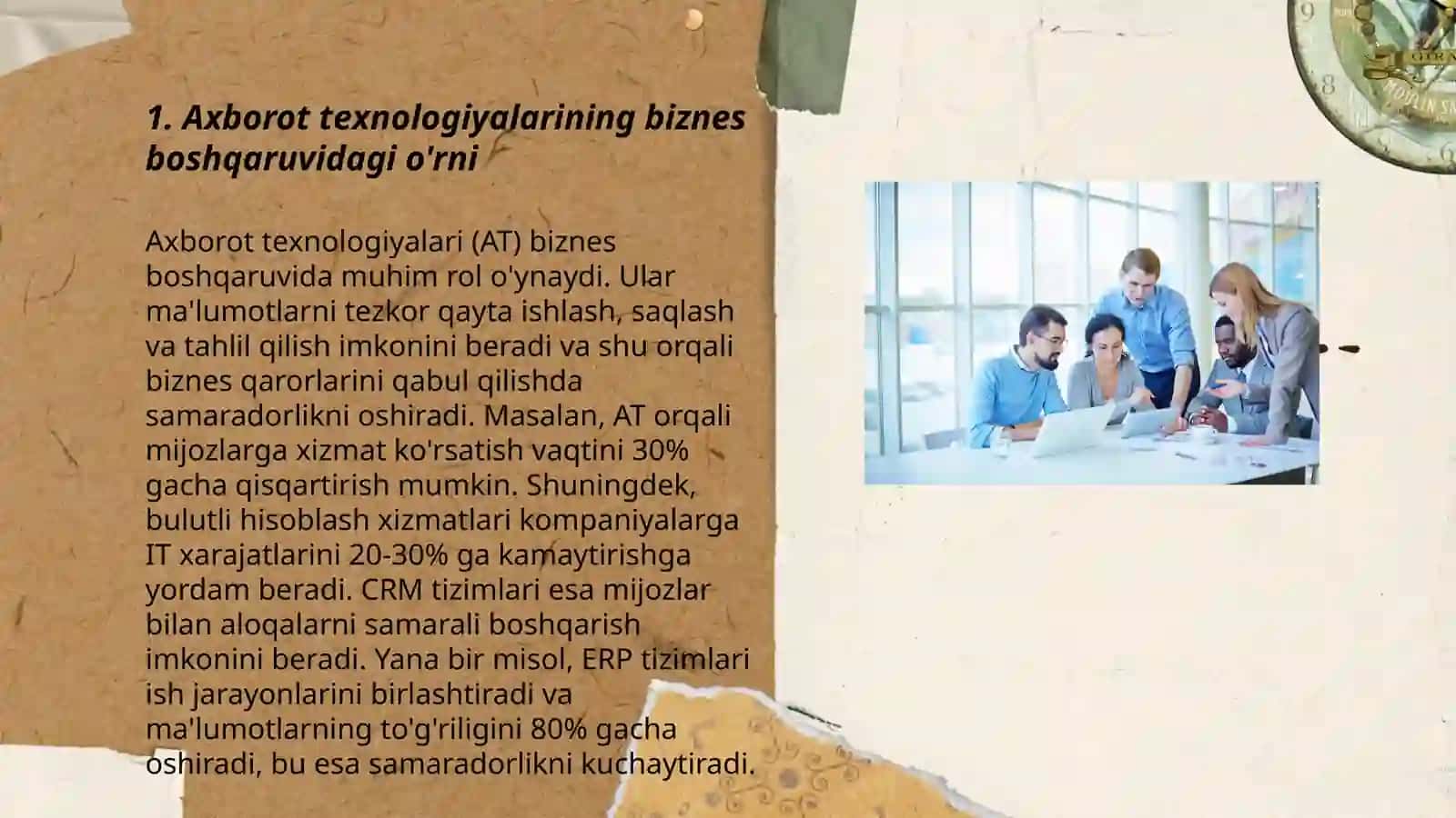 Axborot texnologiyalarining biznes boshqaruvidagi o'rni 3