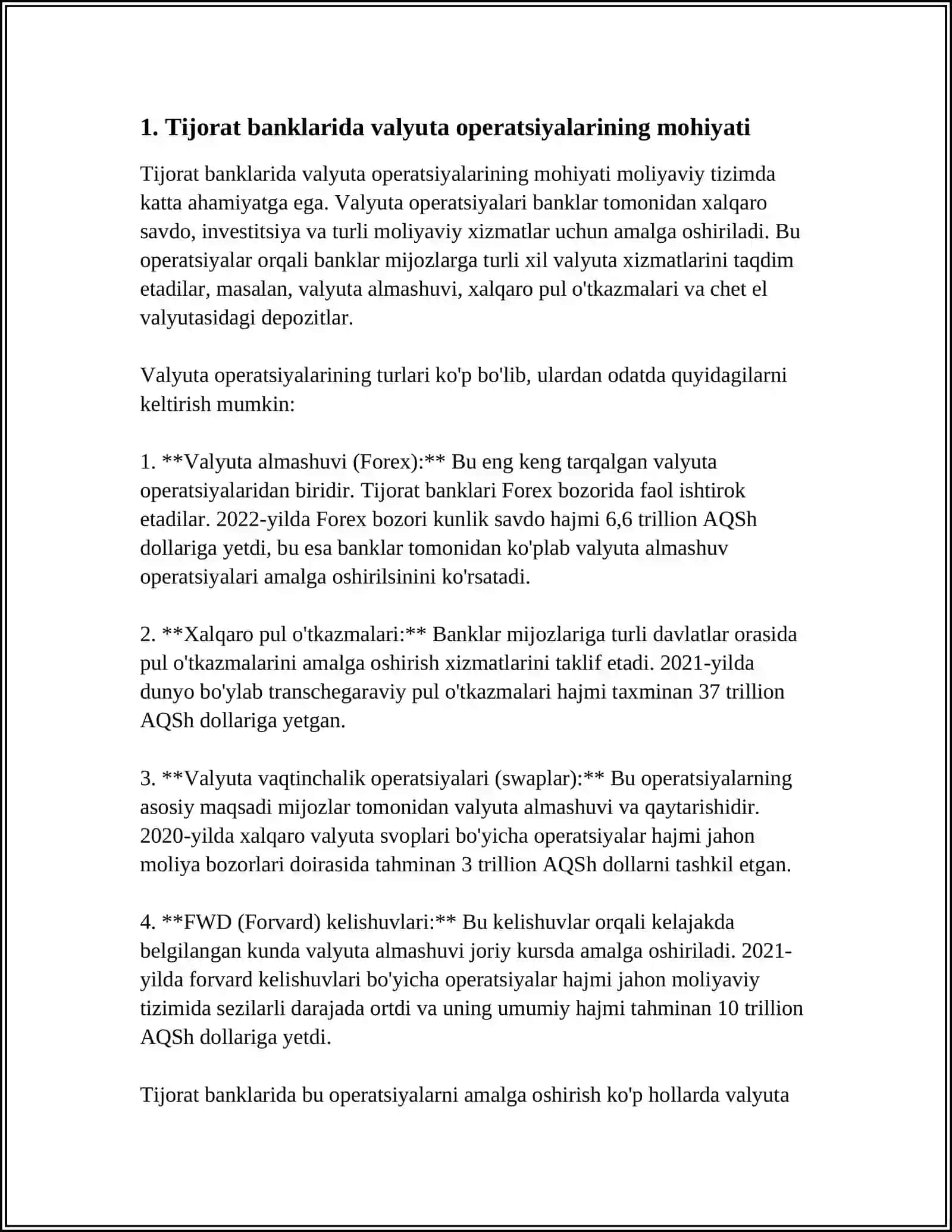 TIJORAT BANKLARIDA VALYUTA OPERATSIYALARI 3