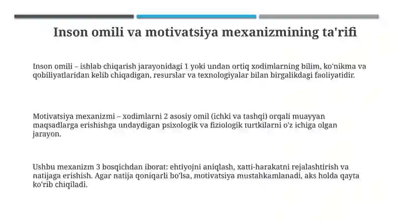 Inson omili va motivatsiya mexanizmi 3