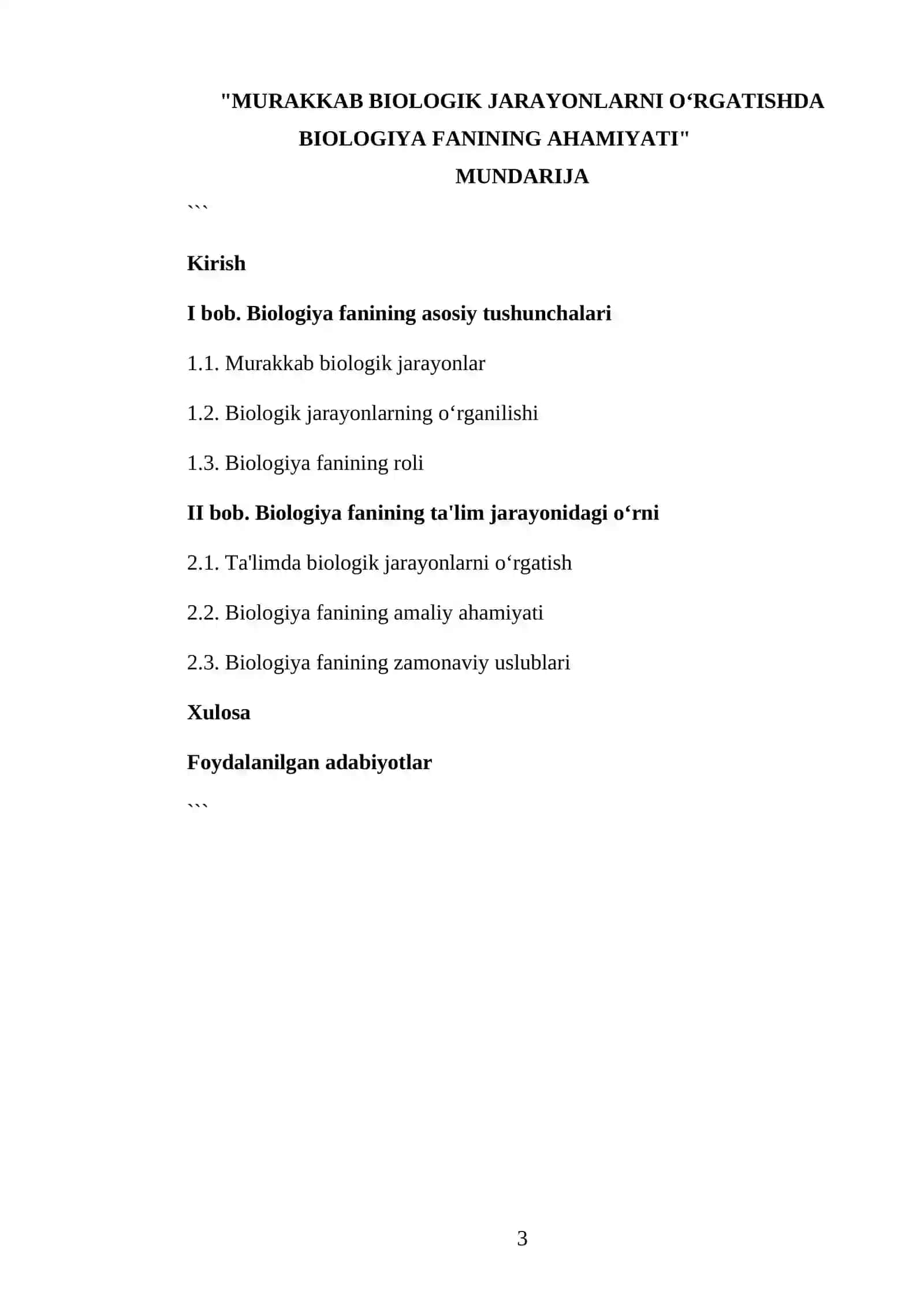 "Murakkab biologik jarayonlarni o‘rgatishda Biologiya fanining ahamiyati" 3