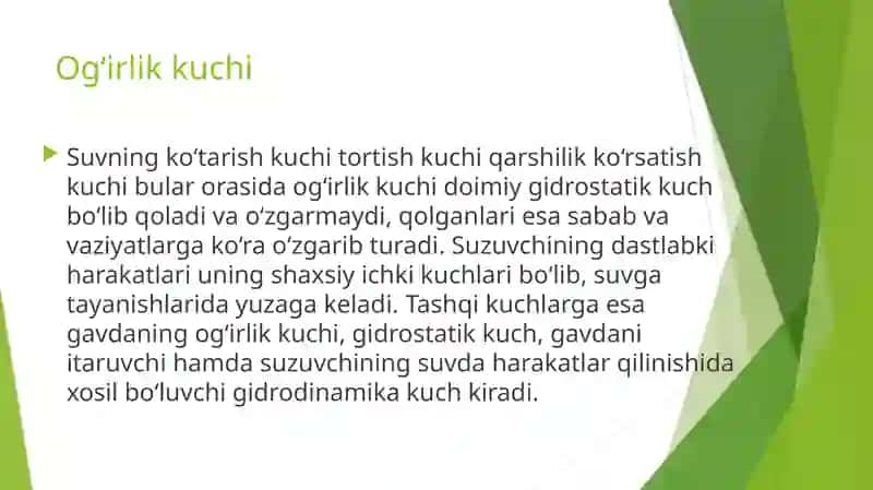 Dinamik va statik suzish 3