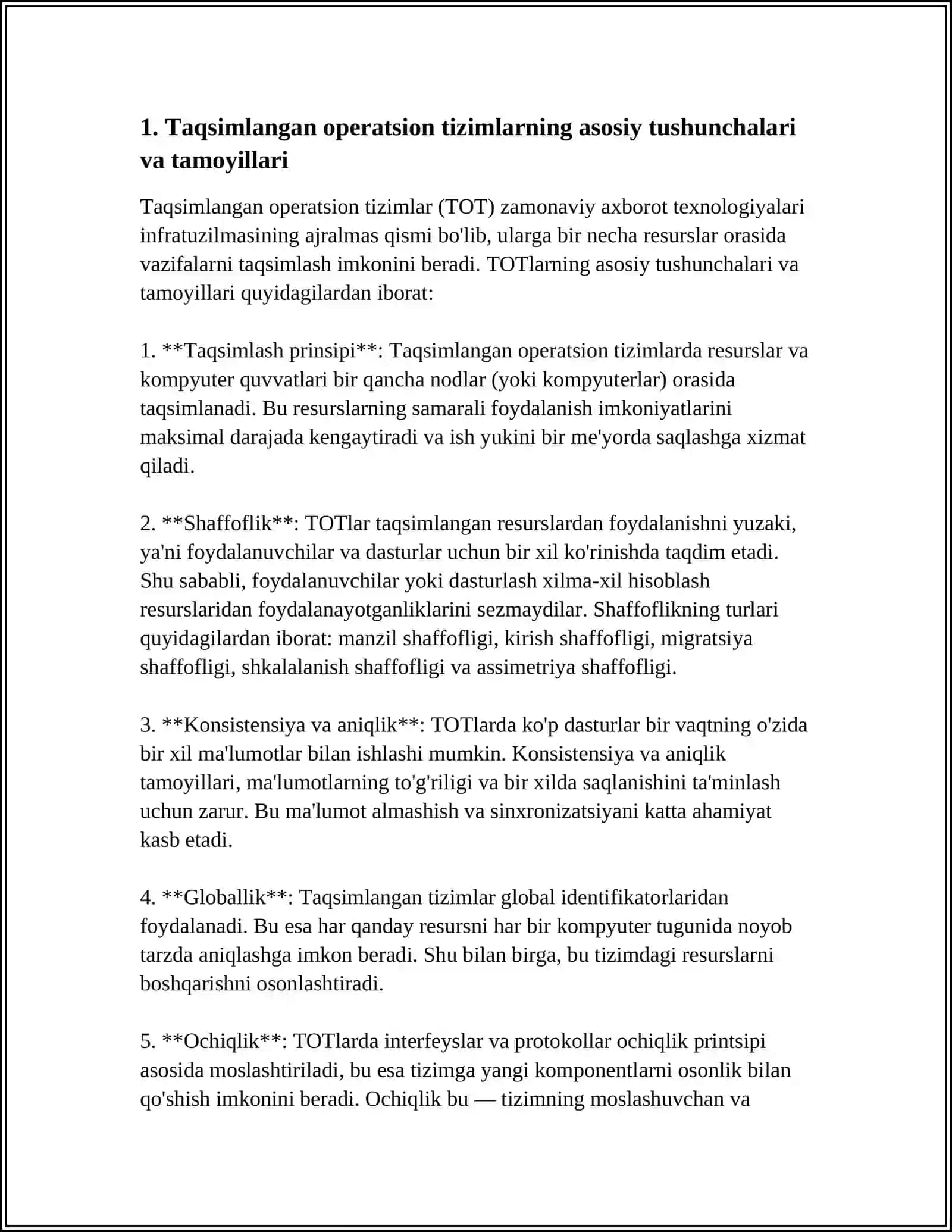 TAQSIMLANGAN OPERATSION TIZIMLAR 3