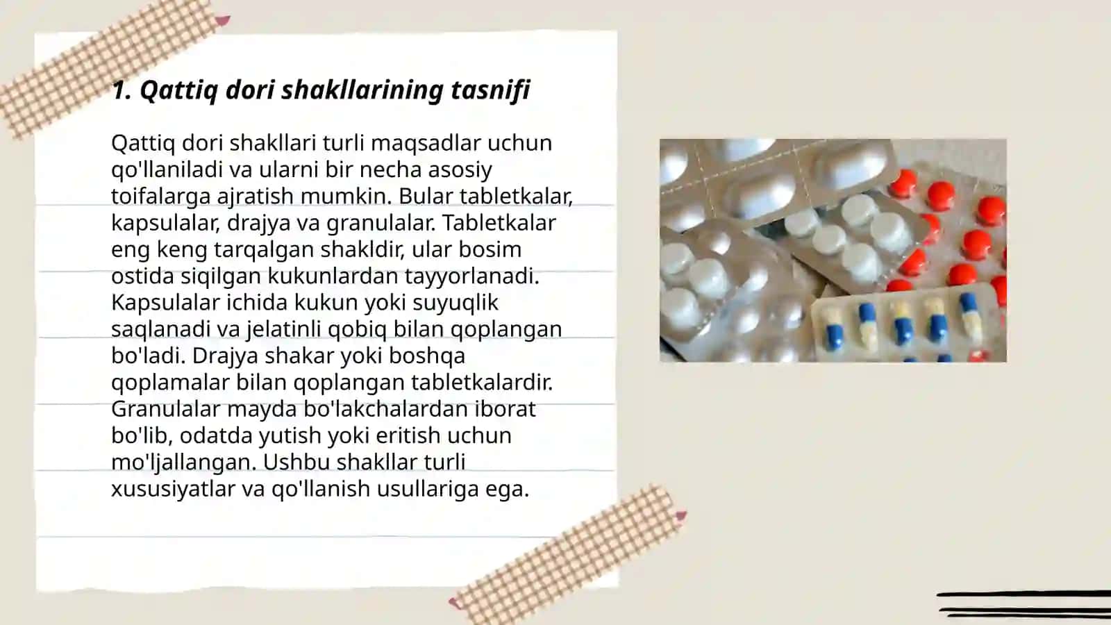 Sanoat miqyosida ishlab chiqariladigan qattiq dori shakllari 3