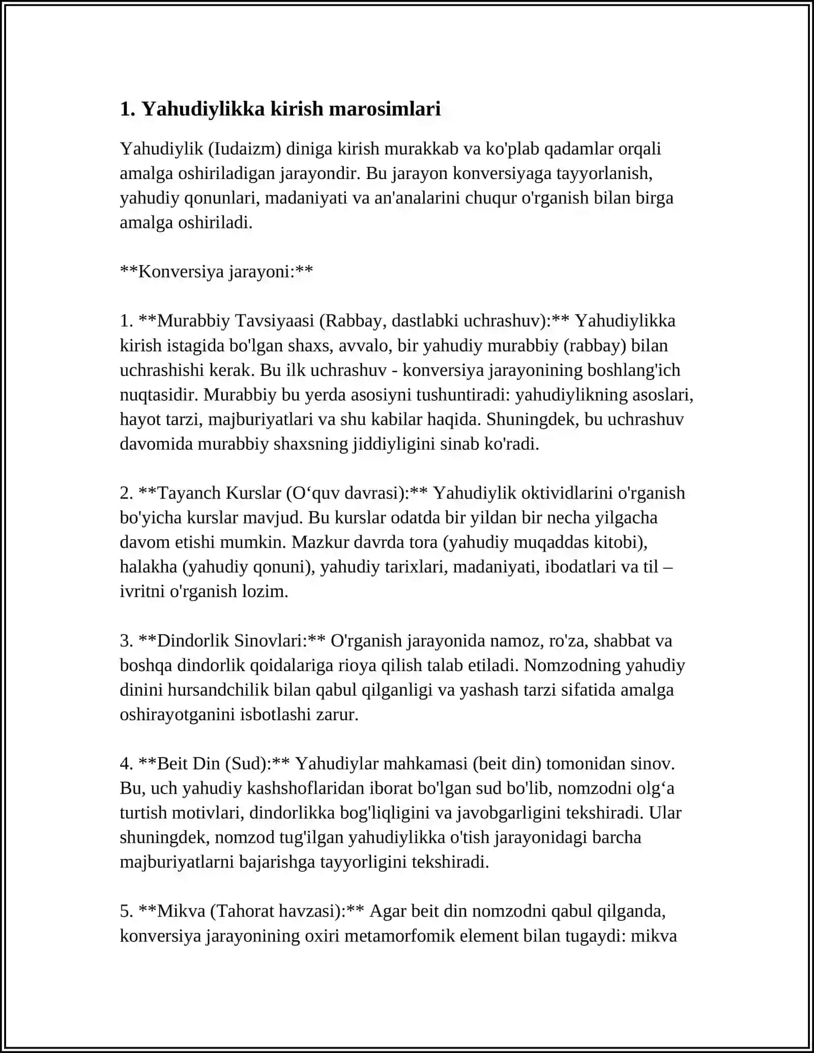 YAHUDIYLIK TA'LIMOTI AN'ANA VA MAROSIMLARI 3