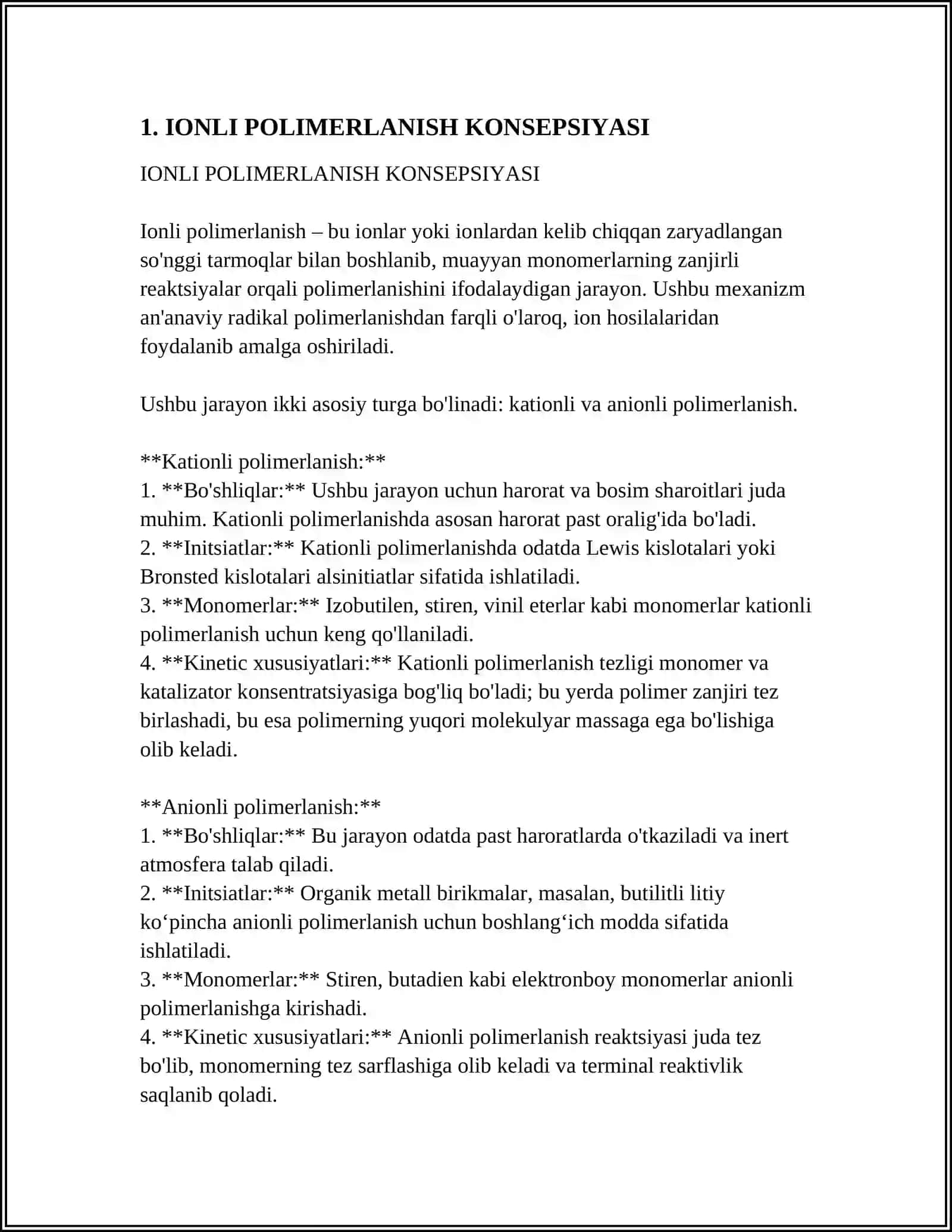 IONLI VA KATALITIK POLIMERLANISH 3