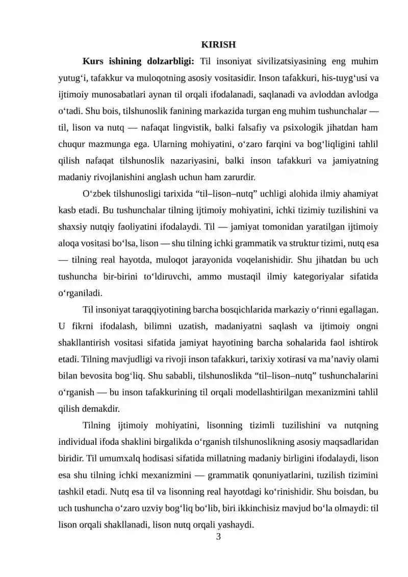 O‘zbek tilshunosligida til, lison va nutq tushunchalari talqini 3