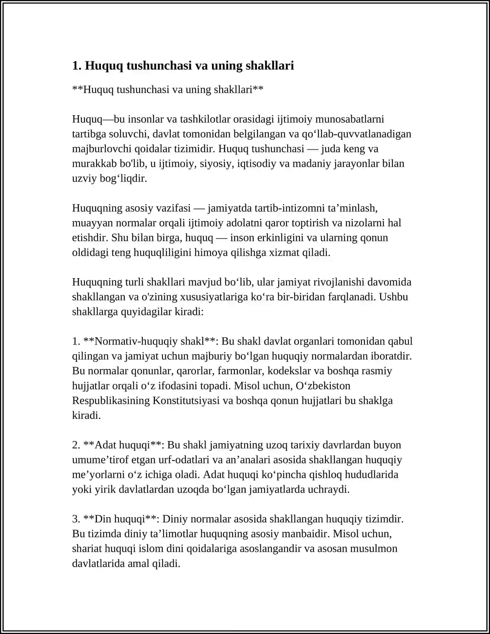 HUQUQ SHAKLLARI. HUQUQ IJODKORLIGI 3