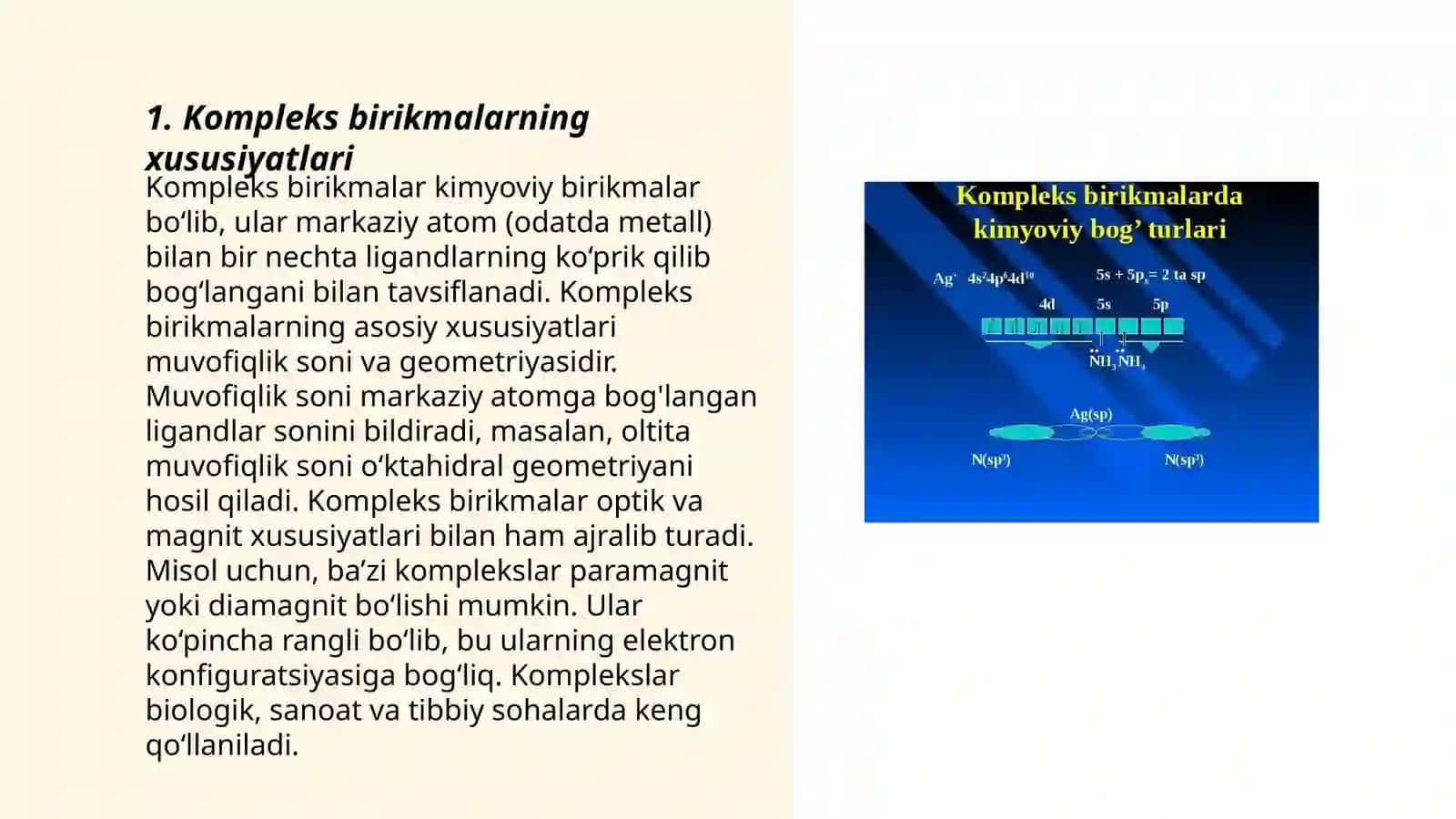 Kompleks birikmalarda valent bogʻlanish usuli 3