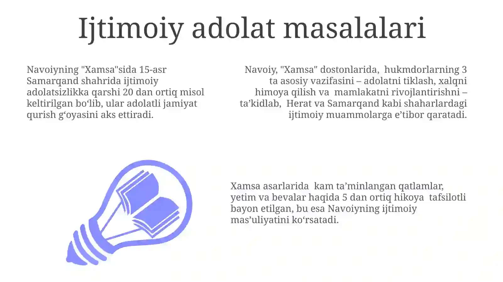 Alisher Navoiyning "Xamsa" turkumidagi dostonlaridan ilgari surilgan ta'lim-tarbiyaga oid g'oyalar 3