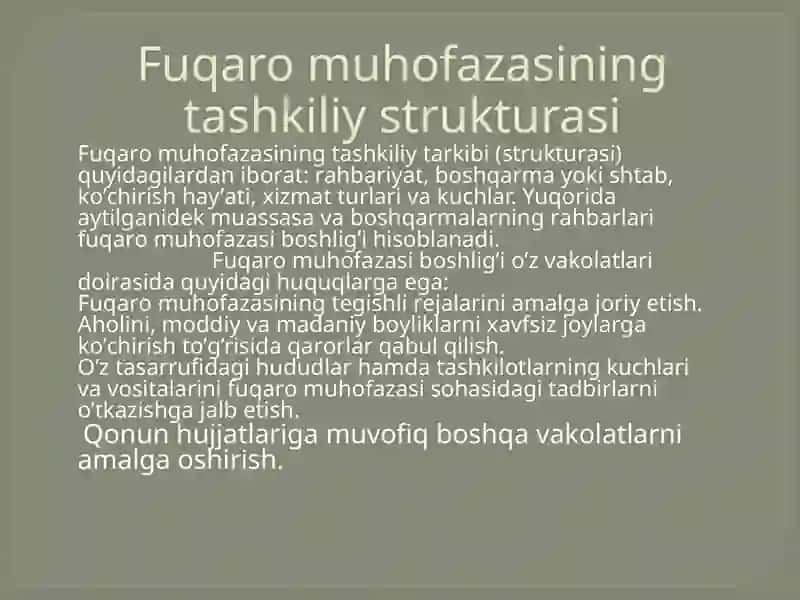 Fuqaro muhofazasi tibbiyot xizmati vazifasi,tashkiliy tamoyillar 3