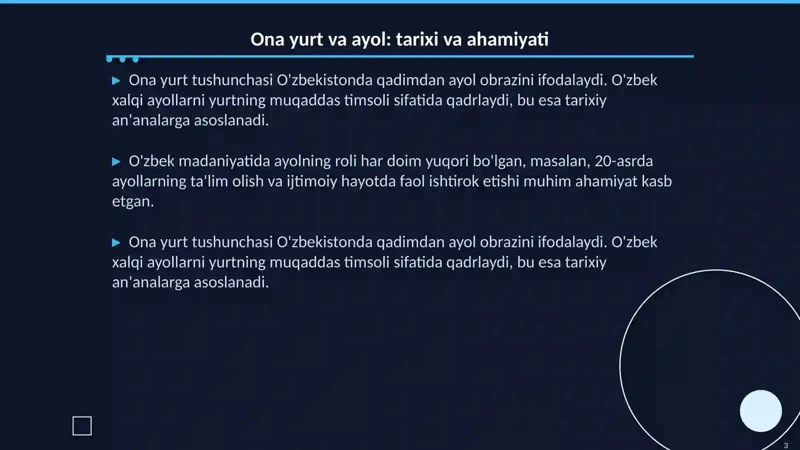 Ayolini e'zozlagan yurt 3